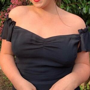 Reformation Butterfly Dress - Black, Size 10